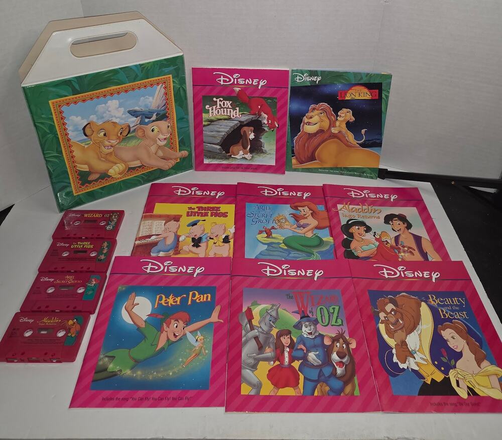 Vintage Disney Lion King Read Along Case Book Set w/ cassettes 1990s